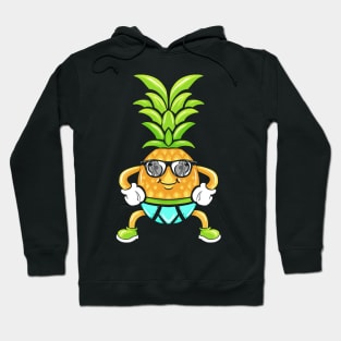 Cartoon Pineapple With Sunglasses And Underwear Hoodie